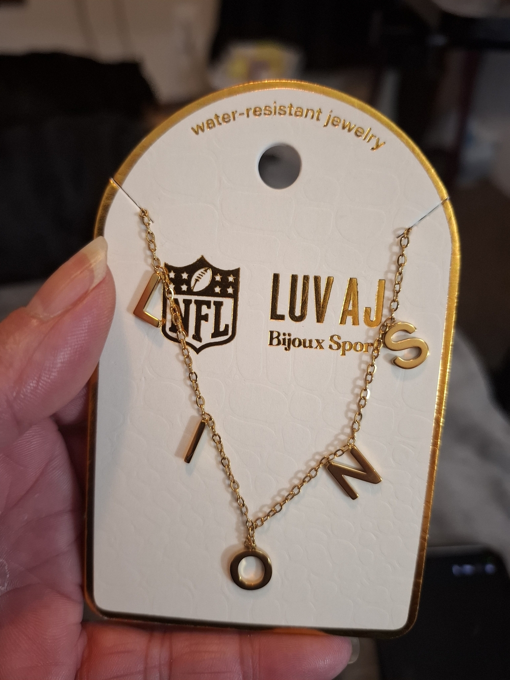 LUV AJ Gold 'LIONS' Letter Necklace